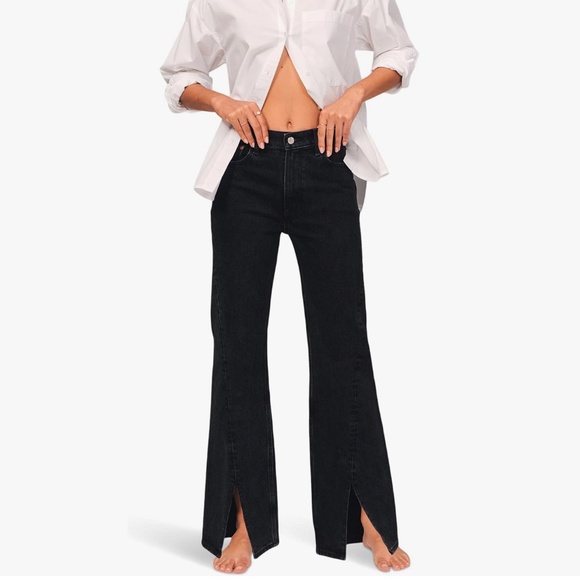 Abercrombie & Fitch Denim - Abercrombie & Fitch Curve Love 90’s Relaxed Jeans High Rise Split Hem 31